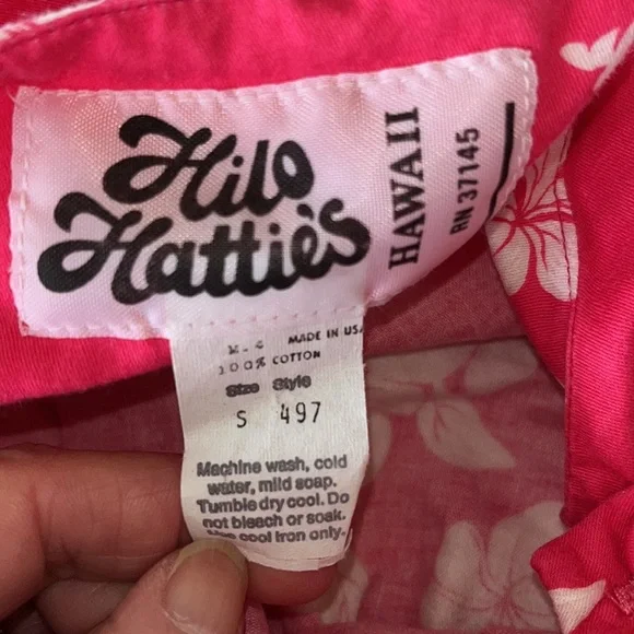 Vintage Hilo Hattie’s Pink/White Hawaiian Dress~S~Hawaii Floral Print - Picture 7 of 7